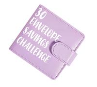 Livre d'épargne - Classeur budgétaire | Organiseur de 30 enveloppes, couverture imperméable en PU, portefeuille à boucle magnétique, planificateur de défi d'économie d'argent, des dépenses pour