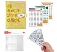 Livre d'épargne, classeur de budget, planificateur de budget avec enveloppes pour espèces | Livre avec cadenas - Enveloppes pour argent comptant et dépenses Planner de budget portable pour