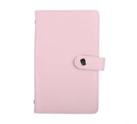 Livre d'épargne en polyuréthane conçu pour une utilisation en déplacement avec pince à billets petit livre de compte pour l'enregistrement quotidien de l'argent et des dépenses (rose)