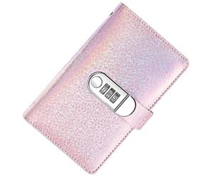 Livre d'épargne scintillant avec fermeture à code - Livre de porte-monnaie moderne, rangement d'argent verrouillable, système d'économie de centaines de pages, défis financiers motivants, design