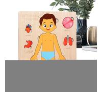 Livre des Parties du Corps pour Tout Petits De 1 À 3 Ans,Pièces du Corps en Bois Éducatives - Jeux de Voyage Éducatifs pour l'Apprentissage des et Adolescents