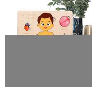 Livre Des Parties Du Corps Pour Tout Petits De 1 À 3 Ans | Puzzles Éducatifs En Bois Sur L Anatomie Humaine,Jouets D'apprentissage Précoce Pour Élèves Scolaire Jeu Tout-Petits Voyage Hôpital Adolescen