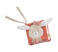 Livre d'éveil bébé en coton bio rose TU