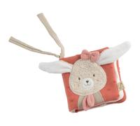 Livre d'éveil bébé en coton bio rose TU