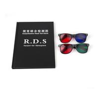 Livre d'examen complet des yeux avec tableau de stéréogramme aléatoire pour l'astigmatisme et l'évaluation de la vision des couleurs avec lunettes d'optométrie portable 19 x 26 cm Outil de test de