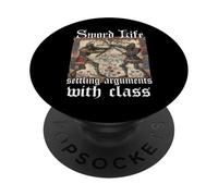 Livre d'heures de Buhurt - Combat épique de Chevaliers en PopSockets PopGrip Adhésif