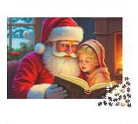 Livre d'histoire du Père Noël 1000 Pièces Puzzle pour Adultes Jeu Stimulant Divertissement Apaisant Entraîner La Mémoire du Cerveau Cadeaux pour Adultes 300pcs (40x28cm)
