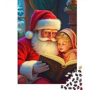 Livre d'histoire du Père Noël 1000 Pièces Puzzle pour Adultes Jeu Stimulant Puzzle Anti-Stress Cultiver l'esprit D'équipe pour Décorations Familiales 500pcs (52x38cm)