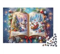 Livre d'histoires de Noël Puzzle 1000 Pièces Adulte avec Assemblage Fluide, Puzzle d'art Jeu De Patience pour Un Passe-Temps pour Adulte, Étoile du Cadeau De Noël 70x50cm/1000pcs