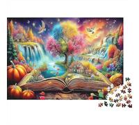 Livre d'histoires Ouvert Puzzles 1000 Pièces Complet Paysage Fantastique d'automne pour Seniors Relaxation Mentale Amusement par Temps De Pluie 52x38cm/1000pcs