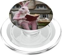 Livre d'histoires Pink Bunny Reading Tea Cottage PopSockets PopGrip pour MagSafe