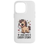 Livre d'histoires Pony I Ride Into Every Story Reading Coque pour iPhone 14 Pro Max