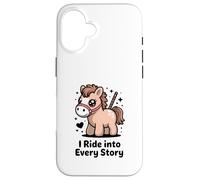 Livre d'histoires Pony I Ride Into Every Story Reading Coque pour iPhone 16