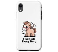 Livre d'histoires Pony I Ride Into Every Story Reading Coque pour iPhone XR