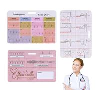 Livre D'interprétation De L'ECG - Interprétation Rapide d'ECG 3 Pièces Accessoires ECG avec Valeurs Référence Cardiaques pour Travail en USI et Urgences