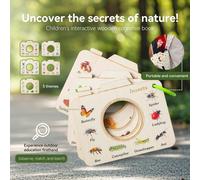 Livre d'observation du jardin, jouet d'éveil à l'exploration de la nature. Livre en bois pour la connaissance de l'environnement extérieur. Ensemble de débutant pour jeune scientifique de la nature. C