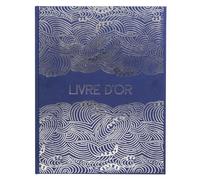 Livre d'or 100 pages tranche argent Japan - Bleu