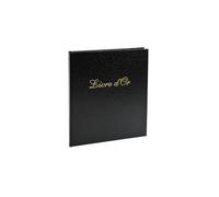 Exacompta Livre d'or Balacron Réf.4991E simili-cuir 21x19 cm 140 p. Noir tranche or