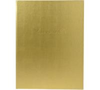Livre d'or - 27x22cm - Couverture simili cuir - Or - Tranche or - 100 pages blan