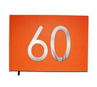 Livre d'or 60 Ans - Anniversaire, Mariage, Retraite - Lettres chromées -100 Pages - Qualité Premium - UTTSCHEID (Orange Corail)