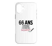 Livre d'or 66 Ans Humour Amis Anniversaire 66 Ans à Signer Coque pour iPhone 16 Plus