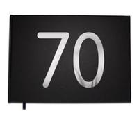 Livre d'or 70 ans - Anniversaire, Mariage, Retraite - Lettres chromées -100 pages - Qualité premium - Uttscheid Couleur :Noir Carbone G