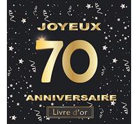 Livre d'or 70 ans joyeux anniversaire: Idée cadeau pour le 70ème Anniversaire I Souvenir fête Décoration I Registre des cadeaux I Félicitations ... Bleu I Ornements Argentés I Homme et femme
