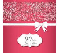 Livre d'or 90 ans: Anniversaire | Thème Rouge | Espace pour 270 invités | 21x21cm