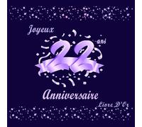 Livre D'or Anniversaire 22 Ans: Decoration Anniversaire 22 Ans, Femme Homme, Bleu, Joyeux Anniversaire