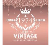 Livre d'or anniversaire 50 ans 1974 rose gold fondant: 120 pages blanches/Grand format carré 21 cm/Espace pour les messages et les photos