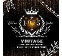 Livre d'or Anniversaire 50 Ans - Vintage 1975 : Luxe et Éclat Intemporel: 120 pages blanches vierges/ Format 21 cm x 21 cm/ Couverture souple