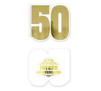 LIVRE D'OR ANNIVERSAIRE 50AINE 20P 23X21CM OR