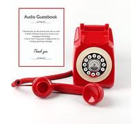 Livre d'or audio pour fête de mariage - Enregistrez un message audio personnalisé avec livre d'or - Un moyen personnel et pratique de préserver vos mariages, anniversaires, fêtes de retraite. (Rouge)
