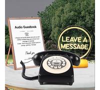 Livre d'or audio pour la mode de mariage avec panneau LED RVB gratuit et cadre photo en métal, livre d'or, enregistrement téléphonique, message vocal personnalisé pour votre fête de mariage (noir)