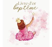 Livre d'or Baptême bébé fille: livre de bapteme fille 50 pages - personnalisé - rousse