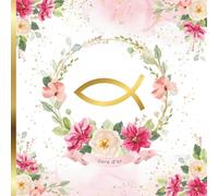 Livre d'or: Baptême, Communion, Confirmation | Poisson Doré, Fleuri Rose et Or | 100 Pages Vierges à Personnaliser | Style Doré, Elégant et Raffiné | Couverture Souple, Format Carré