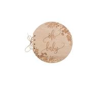 LIVRE D'OR BOIS OH BABY ROND 16X16.5CM 68P NATUREL