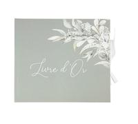 LIVRE D'OR CARTON BOTANIQUE 68P 22X19CM VERT GRIS