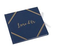 Generique Livre d'or Carton coin or 68 pages 21 x 20 cm Bleu marine