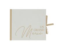 LIVRE D'OR CARTON UN GRAND MERCI 68P 22X19CM CRÈME