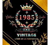 Livre d'or d'anniversaire 40 ans 1985 retro design: 120 pages blanches vierges/ Format carré 21 cm / Couverture souple