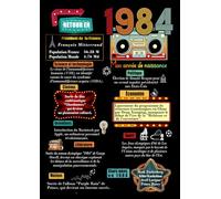 Livre d'or d'anniversaire 40 ans retro vintage, Retour à mon année de naissance 1984: 120 pages blanches vierges/ 8.27 x 11.69 inch (21 x 29.7 cm)