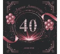 Livre d'or d'anniversaire 40 ans rose gold et diamant: 120 pages blanches vierges Grand Format Carré 21 cm
