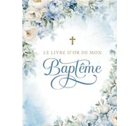 Livre d'Or de Baptême - Couverture Rigide Bleue pour Fille à Personnaliser