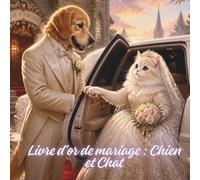 Livre d'or de mariage : Chien et Chat: Charmant livre d'invités 8,5" x 8,5" pour amoureux des animaux - espace pour vœux et 10 photos