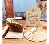 Livre D'or De Mariage Décorations De Noël Halloween Avec 72 Coeurs En Bois Signe Pour Fête D'anniversaire Remise Des Diplômes Bébé Douche Décor Rustique Idyllique (Rectangle)