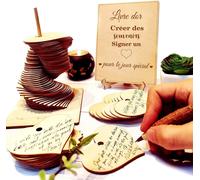 Livre D'or De Mariage Décorations De Noël Halloween Avec 72 Coeurs En Bois Signe Pour Fête D'anniversaire Remise Des Diplômes Bébé Douche Décor Rustique Idyllique