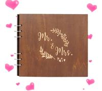 Livre d'or de mariage élégant, couverture rustique, 27 x 19 cm, registre en bois à, inscription de célébration, souvenir élégant, pour anniversaire, fête, mariage, fête