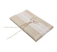 Livre D'or de Mariage en Lin Beige, Registre de Présence Élégant | Papier Réutilisable, Design Rétro et Simple, Souvenir Invité Mariage, pour Signatures Lors D’un Mariage