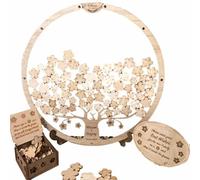 Livre d'or de mariage | Grand album de scrapbooking de mariage | Forme de fleurs en bois marié sigiining tre | Forme de fleurs wod weiding firming arbre de mariage signature boiok pour fête de mariage